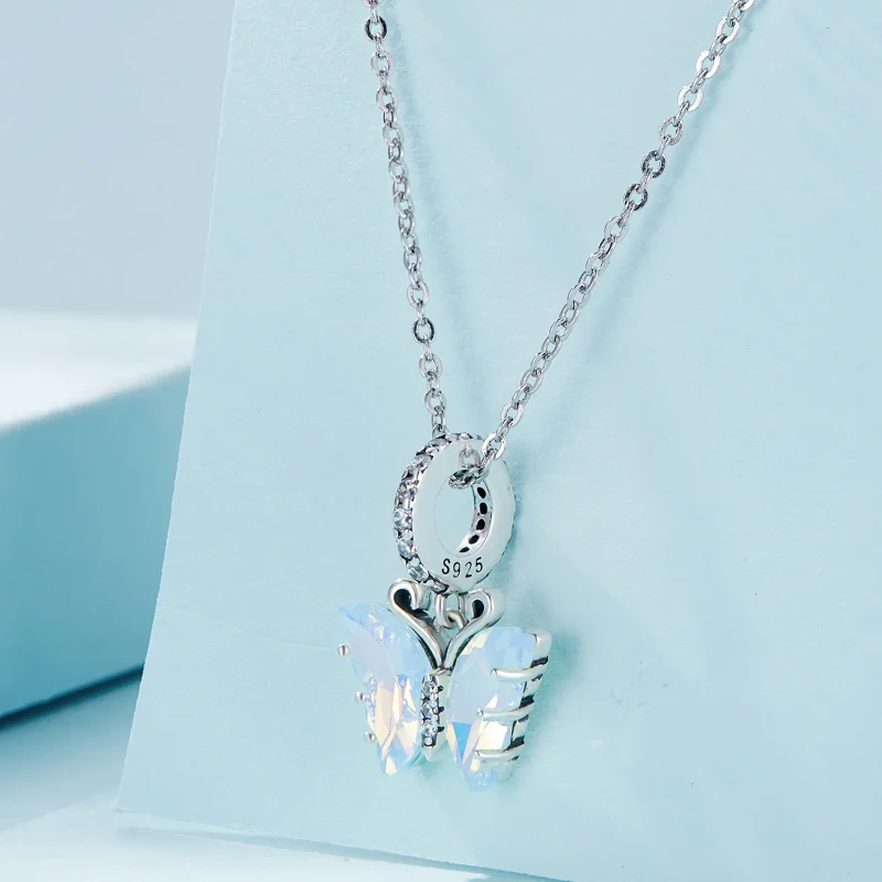 (Bild für) Pandora Style Blauer Aurora-Schmetterling-Anhänger - SCC2305 - Ansicht 2
