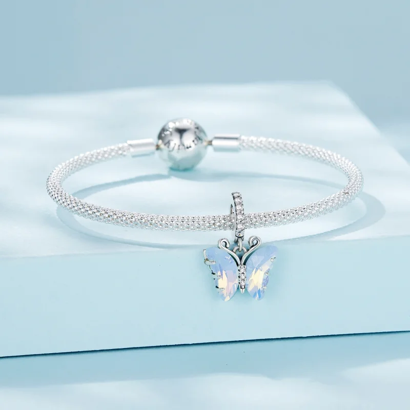 (Bild für) Pandora Style Blauer Aurora-Schmetterling-Anhänger - SCC2305 - Ansicht 3