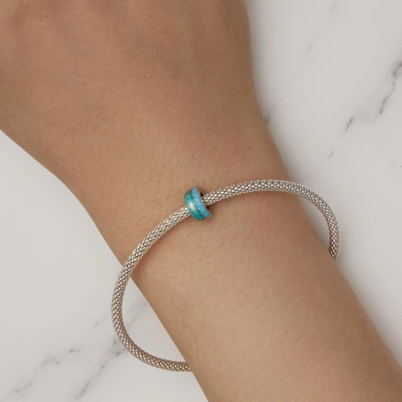 (Bild für) Pandora Style Blauer Doppelschicht Silikon Abstandhalter - BSC883-TQ - Ansicht 7