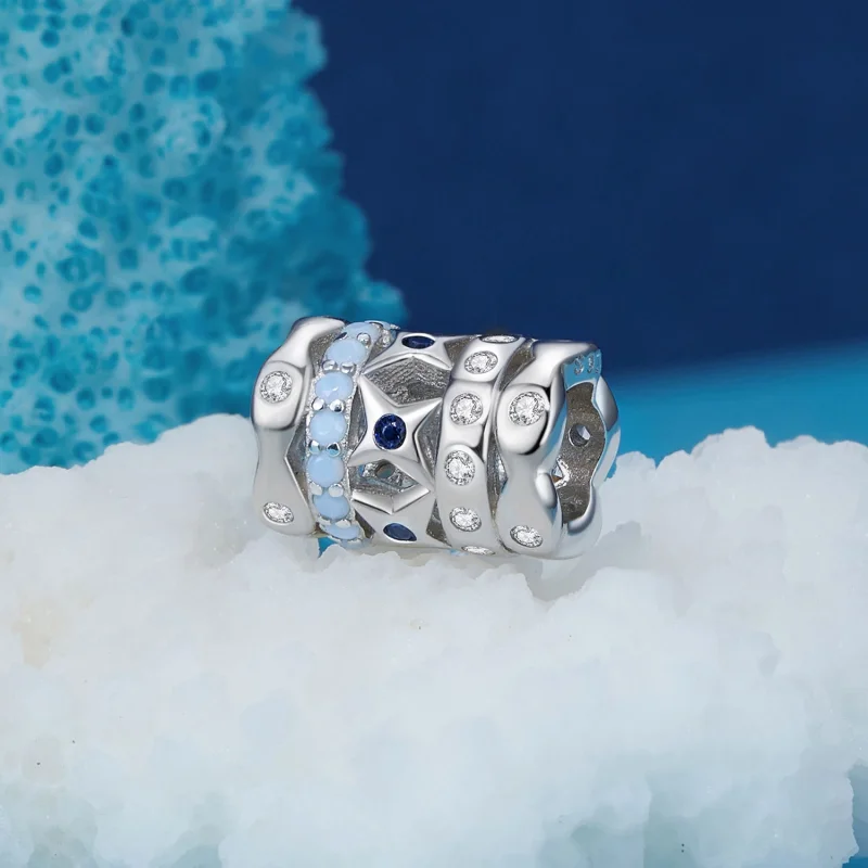 (Bild für) Pandora Style Blauer Stern Charm - BSC919 - Ansicht 2
