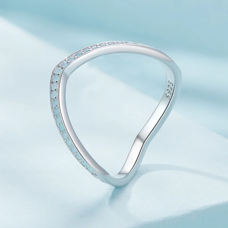 (Bild für) Pandora Style Blauer Wunschknochenring - SCR945-LB - Ansicht 2