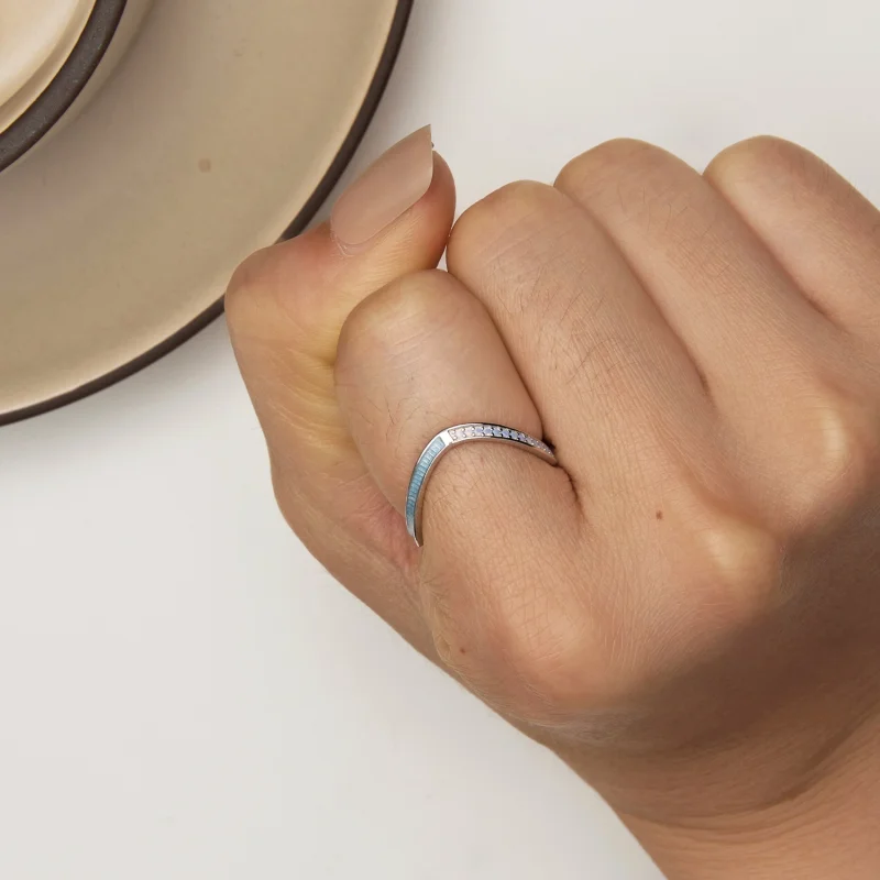 (Bild für) Pandora Style Blauer Wunschknochenring - SCR945-LB - Ansicht 6