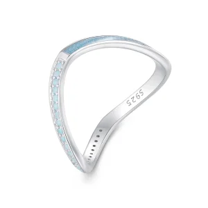 (Bild für) Pandora Style Blauer Wunschknochenring - SCR945-LB