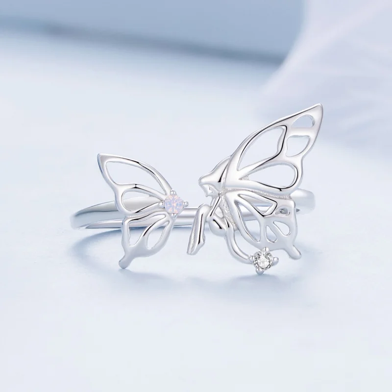 (Bild für) Pandora Style Butterfly Elf Öffnungsring - BSR484-E - Ansicht 3