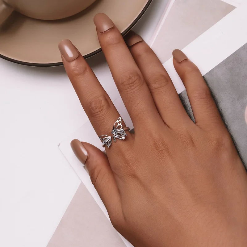 (Bild für) Pandora Style Butterfly Elf Öffnungsring - BSR484-E - Ansicht 5