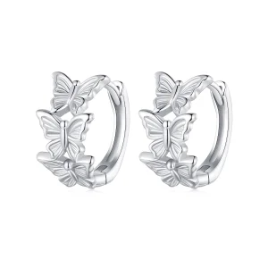 (Bild für) Pandora Style Butterfly Hoop Earrings - BSE908