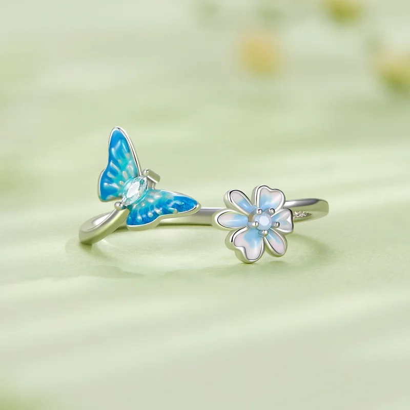 (Bild für) Pandora Style Butterfly Open Ring - SCR911 - Ansicht 3