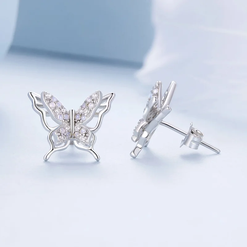 (Bild für) Pandora Style Butterfly Studs Ohrringe - BSE910 - Ansicht 4