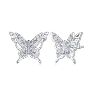 (Bild für) Pandora Style Butterfly Studs Ohrringe - BSE910