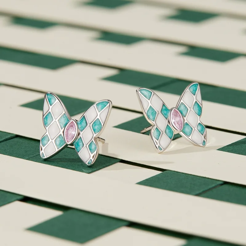 (Bild für) Pandora Style Butterfly Studs Ohrringe - SCE1610 - Ansicht 2