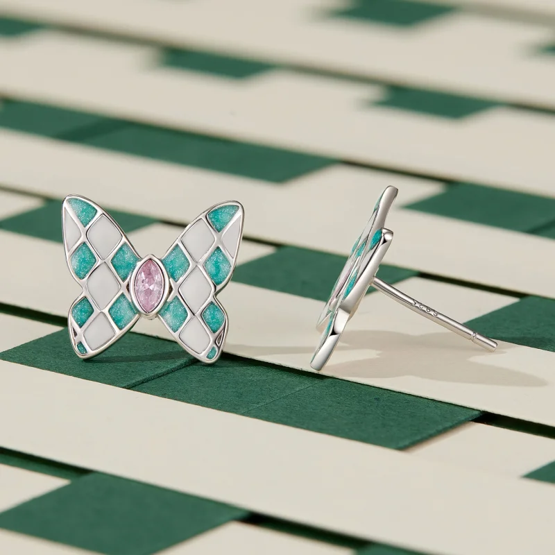 (Bild für) Pandora Style Butterfly Studs Ohrringe - SCE1610 - Ansicht 3