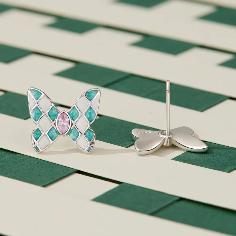 (Bild für) Pandora Style Butterfly Studs Ohrringe - SCE1610 - Ansicht 4