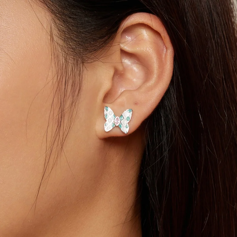 (Bild für) Pandora Style Butterfly Studs Ohrringe - SCE1610 - Ansicht 7