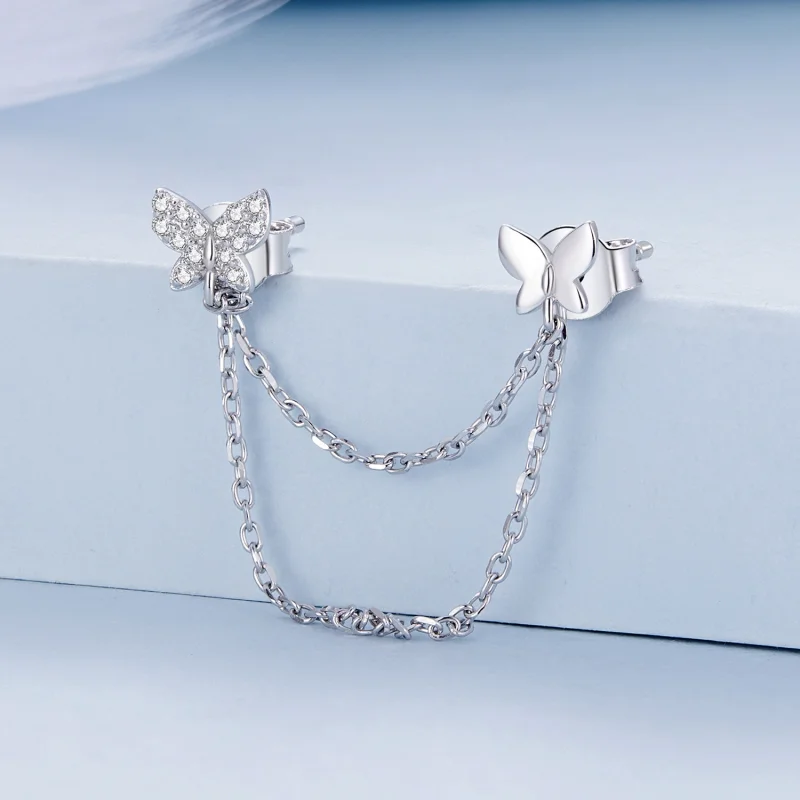 (Bild für) Pandora Style Butterfly Studs Ohrstecker - BSE876 - Ansicht 2