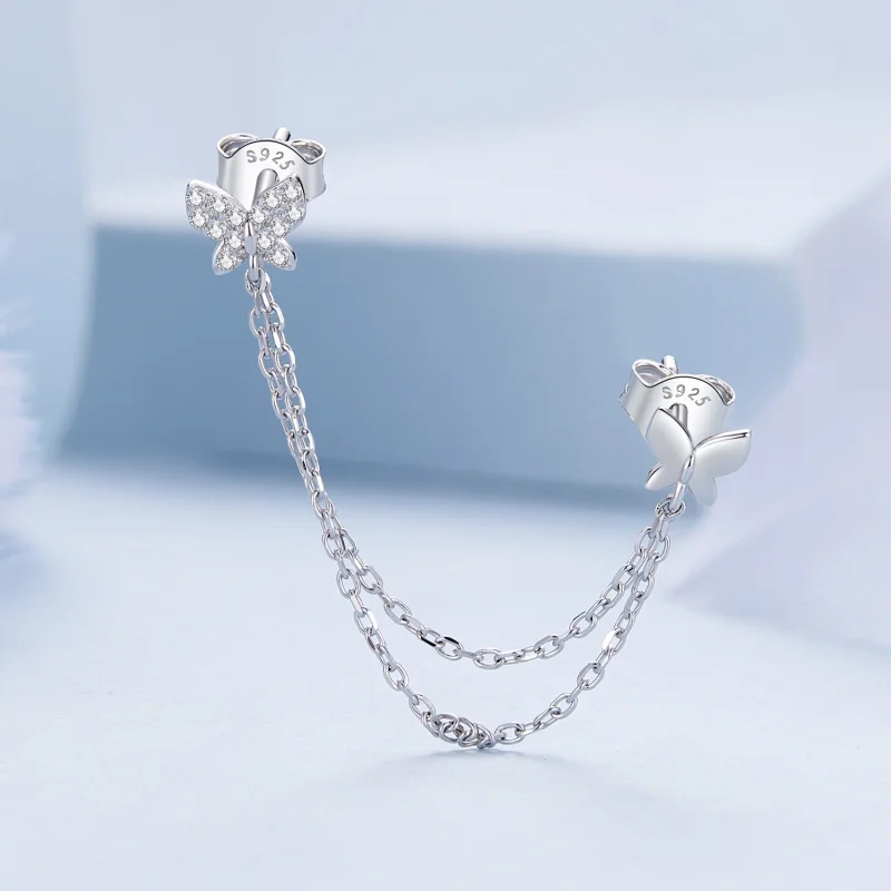 (Bild für) Pandora Style Butterfly Studs Ohrstecker - BSE876 - Ansicht 3