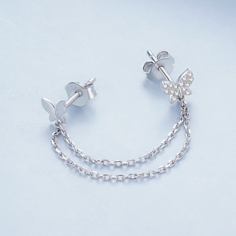(Bild für) Pandora Style Butterfly Studs Ohrstecker - BSE876 - Ansicht 4