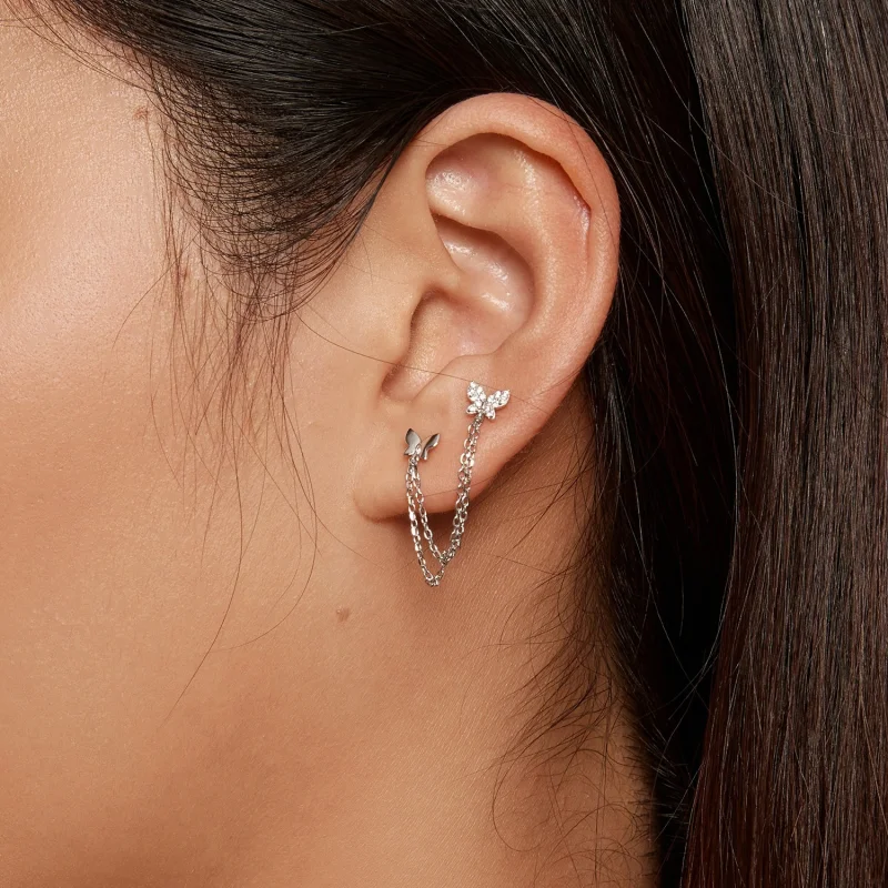 (Bild für) Pandora Style Butterfly Studs Ohrstecker - BSE876 - Ansicht 5