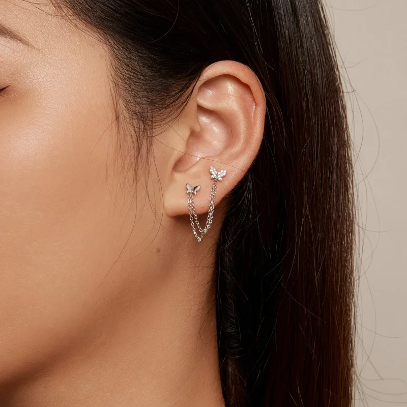 (Bild für) Pandora Style Butterfly Studs Ohrstecker - BSE876 - Ansicht 7