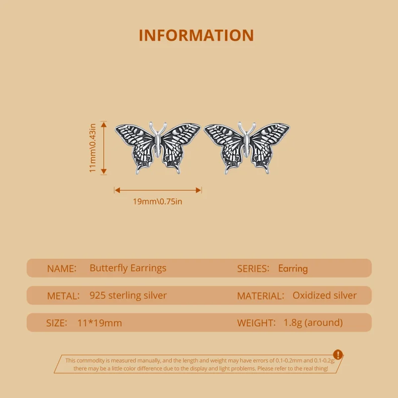 (Bild für) Pandora Style Butterfly Studs Ohrstecker - SCE1637 - Ansicht 6