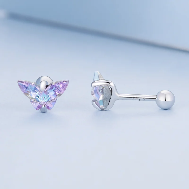 (Bild für) Pandora Style Butterfly Thread Stecker Ohrringe - BSE797 - Ansicht 3