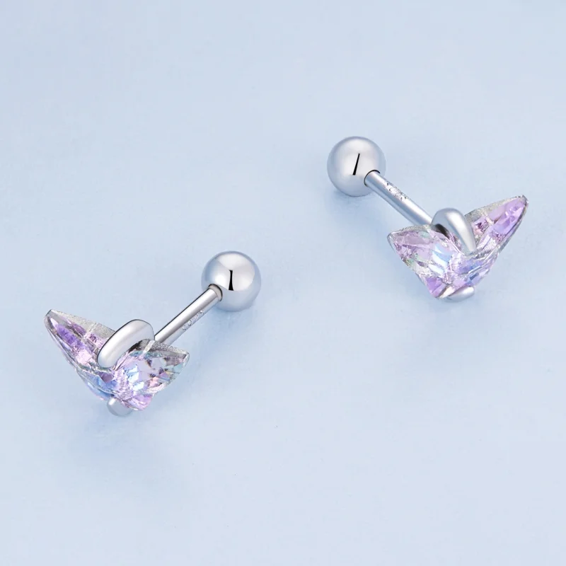 (Bild für) Pandora Style Butterfly Thread Stecker Ohrringe - BSE797 - Ansicht 4