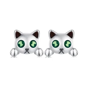 (Bild für) Pandora Style Cat Glow-In-The-Dark Studs Ohrringe - SCE1643