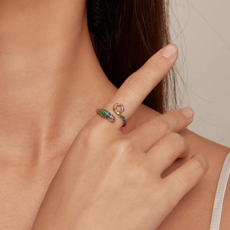 (Bild für) Pandora Style Chamäleon Open Ring - BSR475-E - Ansicht 5