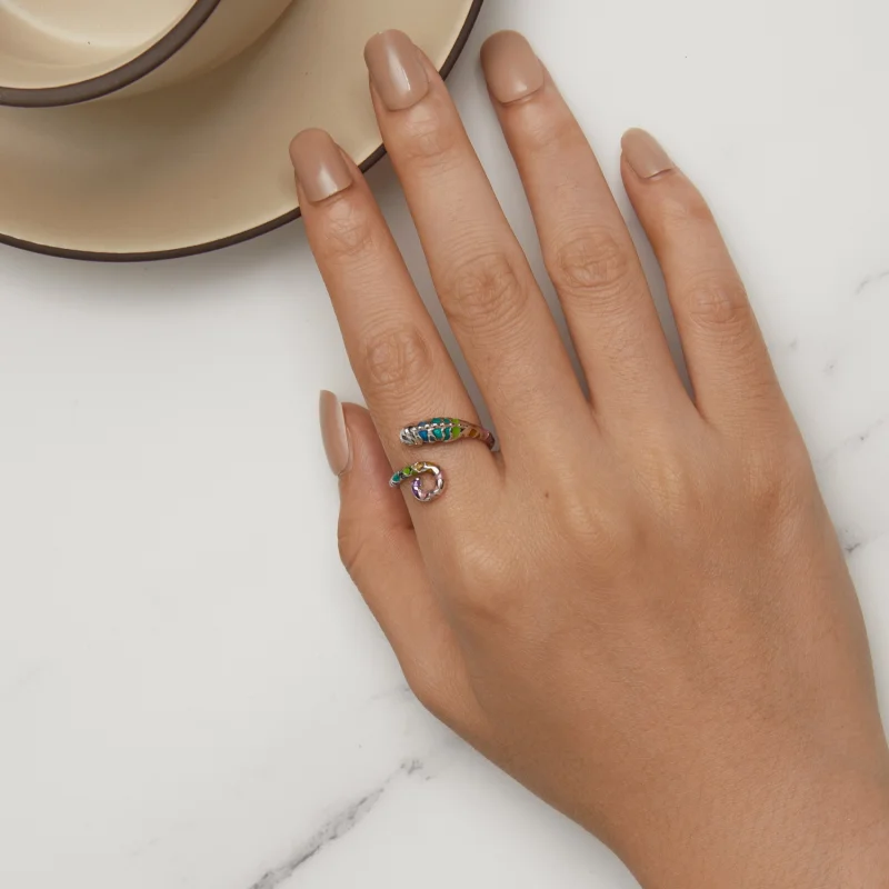 (Bild für) Pandora Style Chamäleon Open Ring - BSR475-E - Ansicht 6