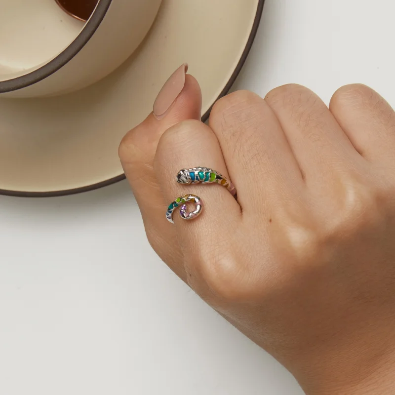 (Bild für) Pandora Style Chamäleon Open Ring - BSR475-E - Ansicht 7