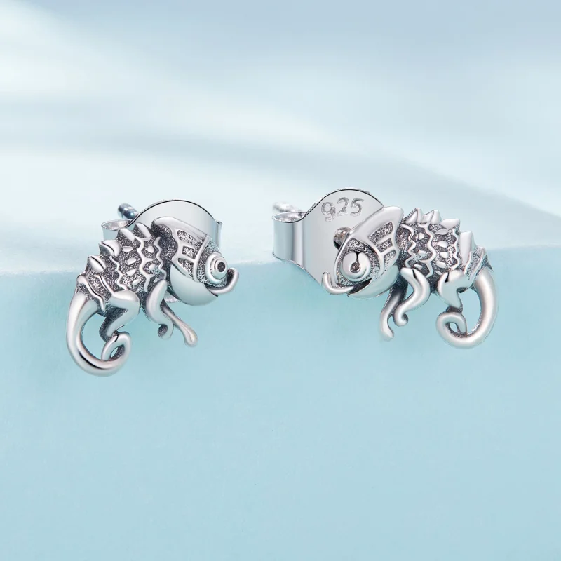 (Bild für) Pandora Style Chamäleon-Stecker Ohrringe - SCE1661 - Ansicht 2