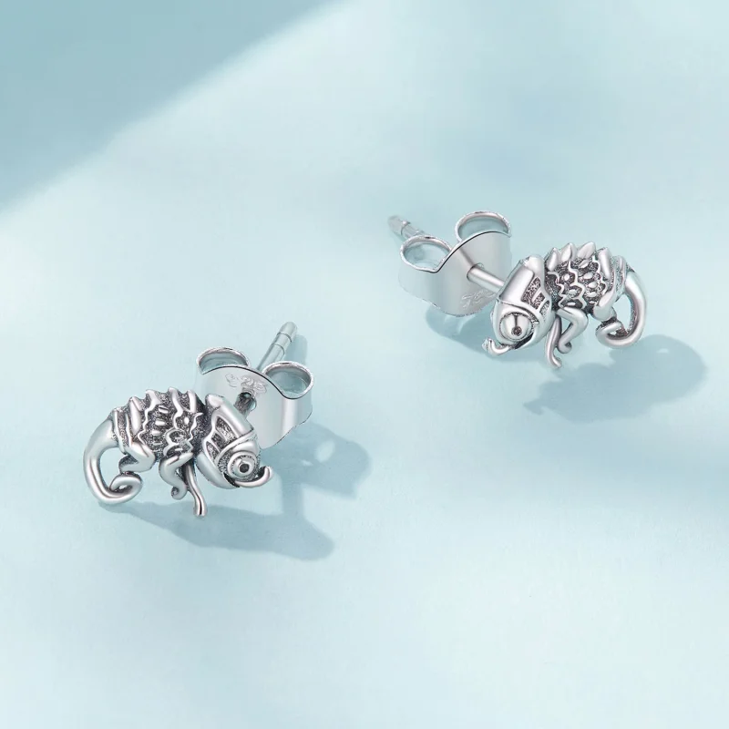 (Bild für) Pandora Style Chamäleon-Stecker Ohrringe - SCE1661 - Ansicht 3