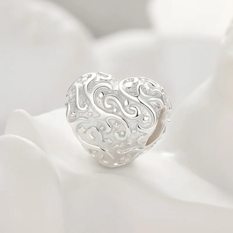 (Bild für) Pandora Style Charm mit herzförmigem Muster - SCC2618 - Ansicht 2
