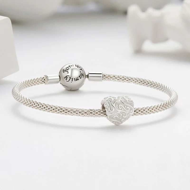 (Bild für) Pandora Style Charm mit herzförmigem Muster - SCC2618 - Ansicht 5