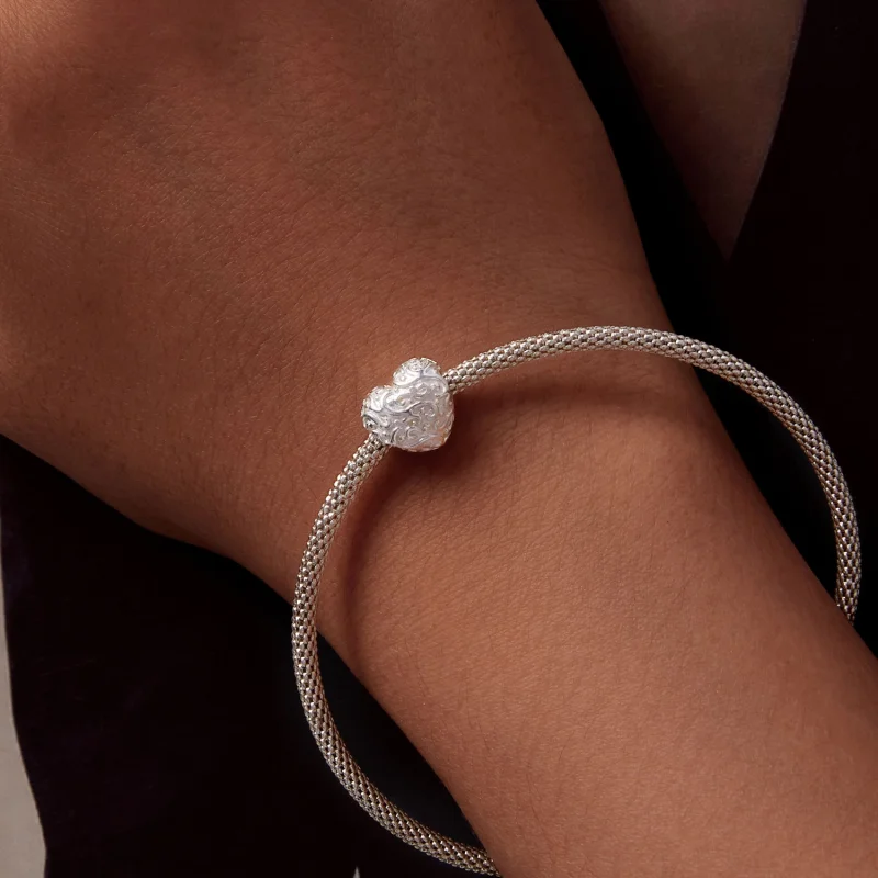 (Bild für) Pandora Style Charm mit herzförmigem Muster - SCC2618 - Ansicht 7
