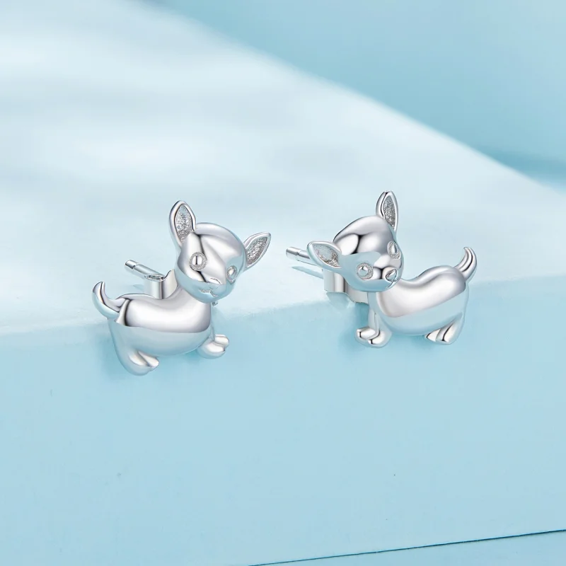 (Bild für) Pandora Style Chihuahua Stecker Ohrringe - SCE1620 - Ansicht 2