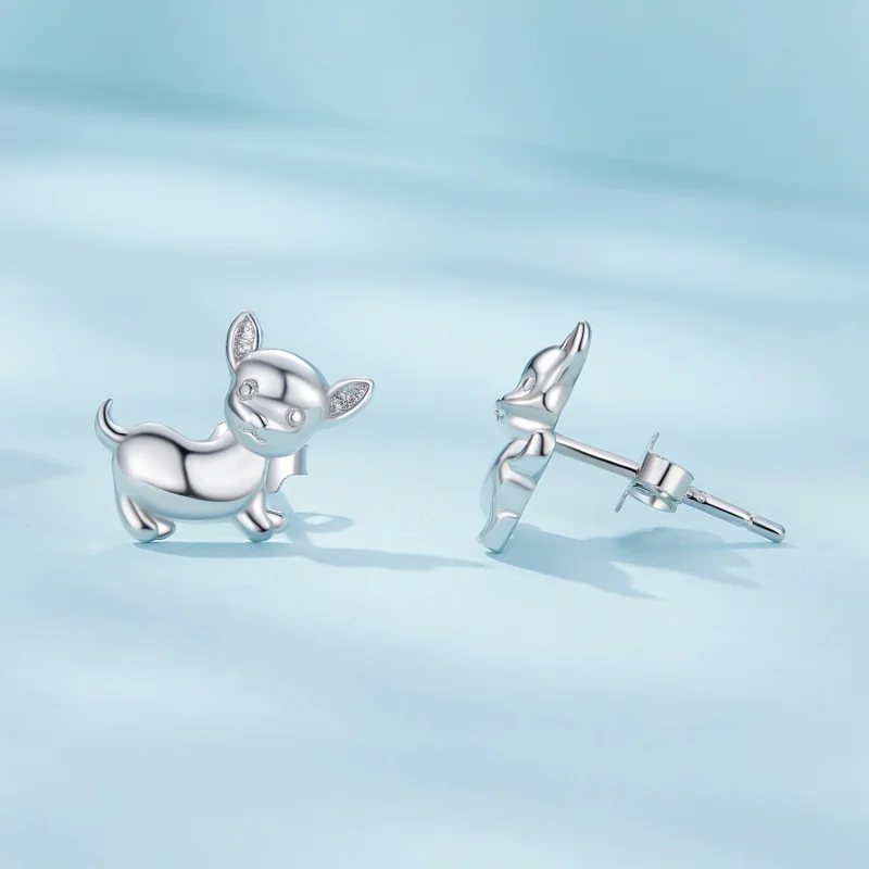 (Bild für) Pandora Style Chihuahua Stecker Ohrringe - SCE1620 - Ansicht 3
