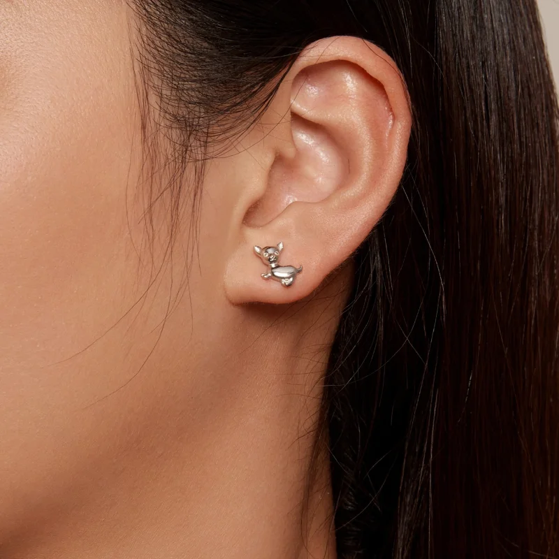 (Bild für) Pandora Style Chihuahua Stecker Ohrringe - SCE1620 - Ansicht 5