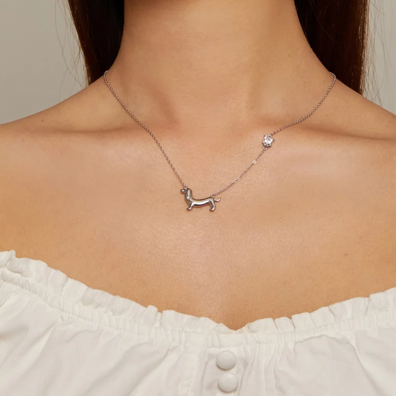 (Bild für) Pandora Style Dackel Halskette - SCN501 - Ansicht 4