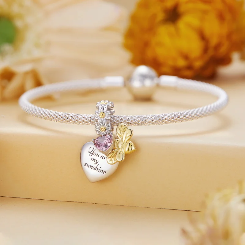 (Bild für) Pandora Style Daisy Bee Anhänger - BSC816 - Ansicht 3