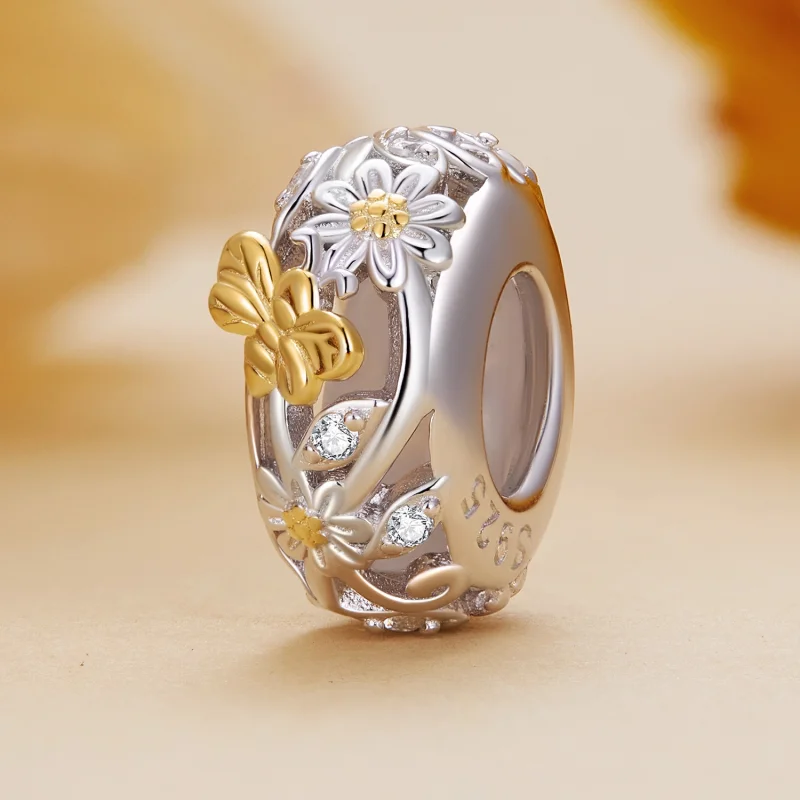 (Bild für) Pandora Style Daisy Bee Silikone Abstandshalter - BSC819 - Ansicht 2
