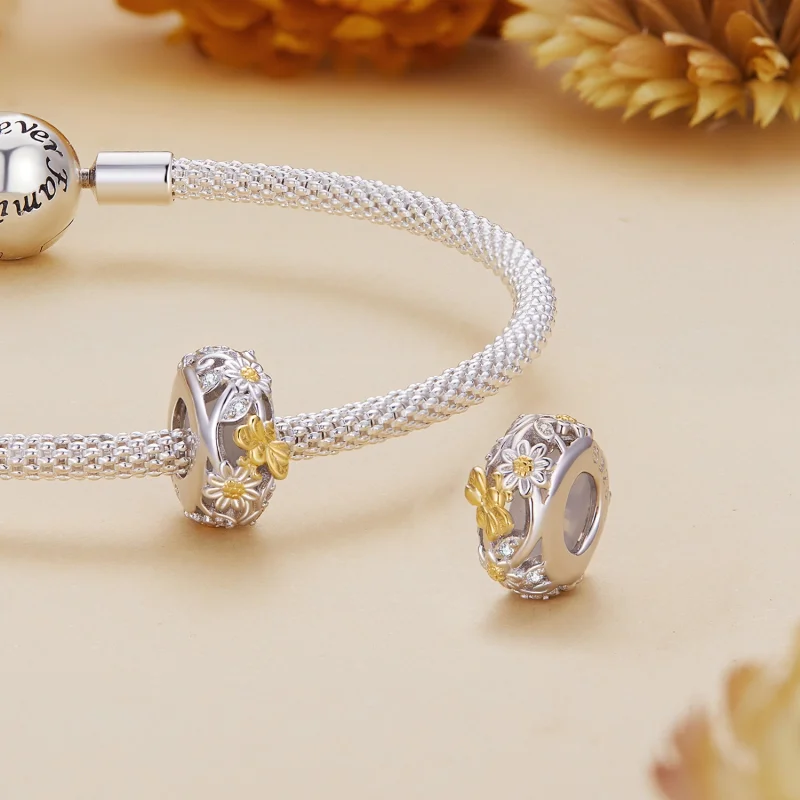 (Bild für) Pandora Style Daisy Bee Silikone Abstandshalter - BSC819 - Ansicht 4