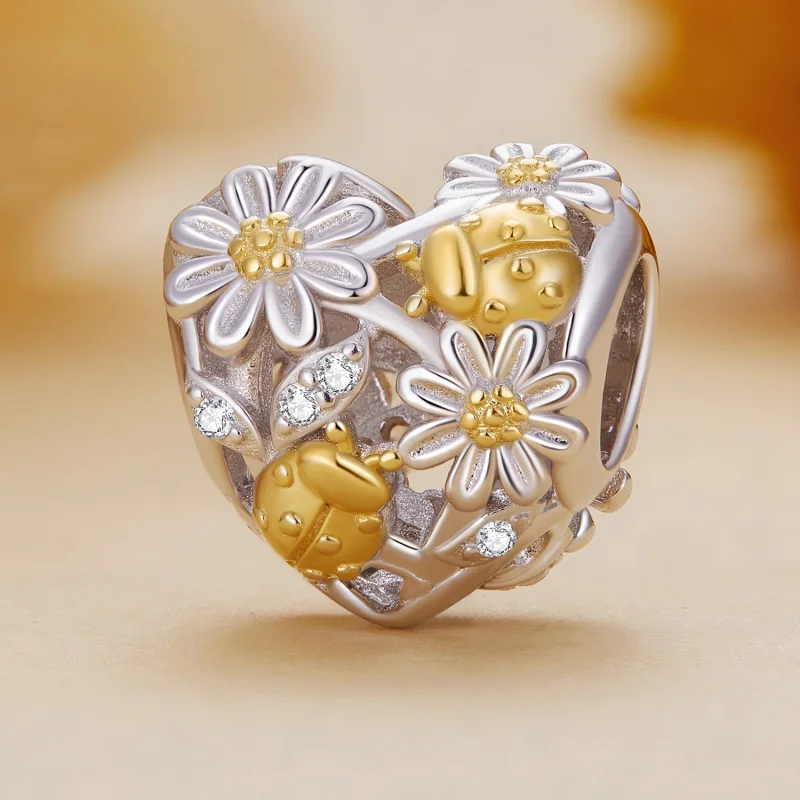 (Bild für) Pandora Style Daisy Ladybug Charm - BSC817 - Ansicht 2