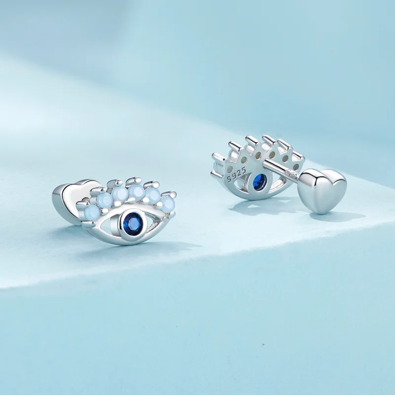 (Bild für) Pandora Style Devil Eyes Zwei-Seitig Stecker Ohrringe - SCE1581 - Ansicht 2