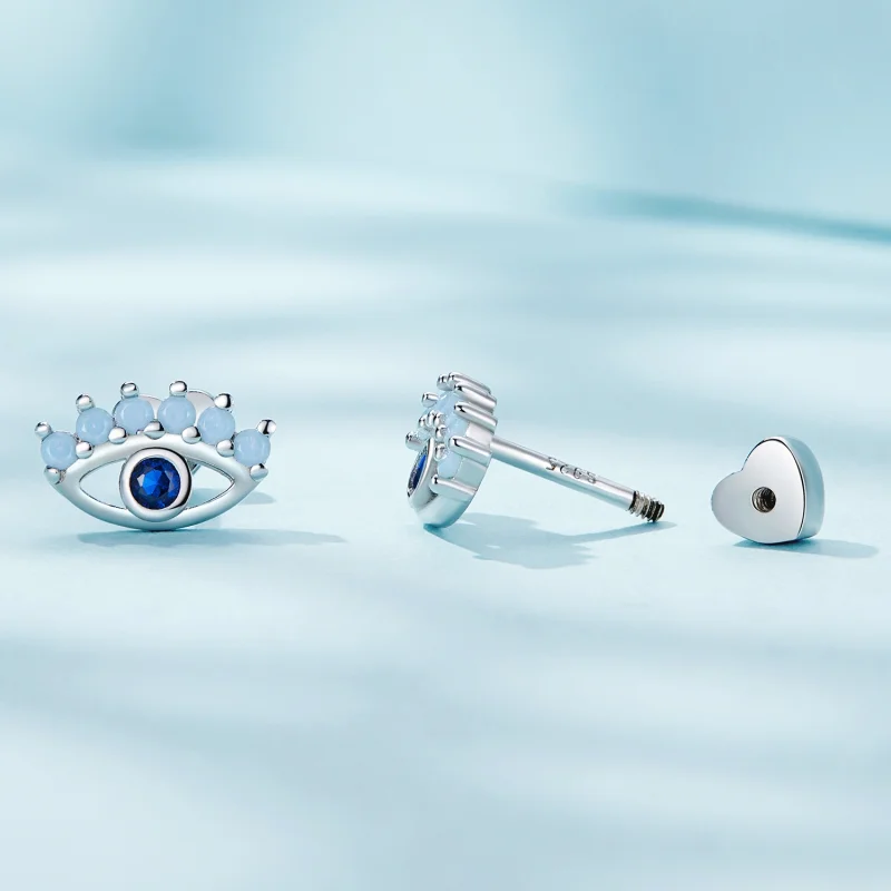 (Bild für) Pandora Style Devil Eyes Zwei-Seitig Stecker Ohrringe - SCE1581 - Ansicht 3