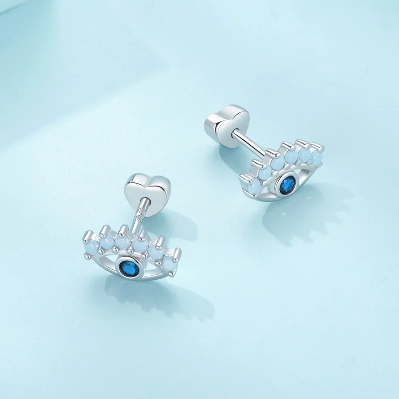 (Bild für) Pandora Style Devil Eyes Zwei-Seitig Stecker Ohrringe - SCE1581 - Ansicht 4