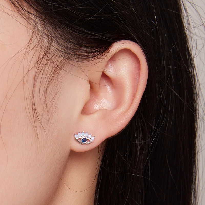 (Bild für) Pandora Style Devil Eyes Zwei-Seitig Stecker Ohrringe - SCE1581 - Ansicht 5