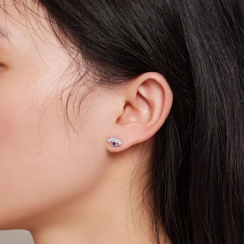 (Bild für) Pandora Style Devil Eyes Zwei-Seitig Stecker Ohrringe - SCE1581 - Ansicht 6