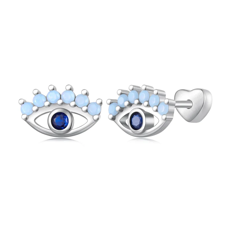(Bild für) Pandora Style Devil Eyes Zwei-Seitig Stecker Ohrringe - SCE1581 - Ansicht 8