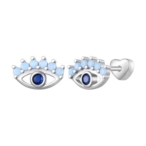 (Bild für) Pandora Style Devil Eyes Zwei-Seitig Stecker Ohrringe - SCE1581