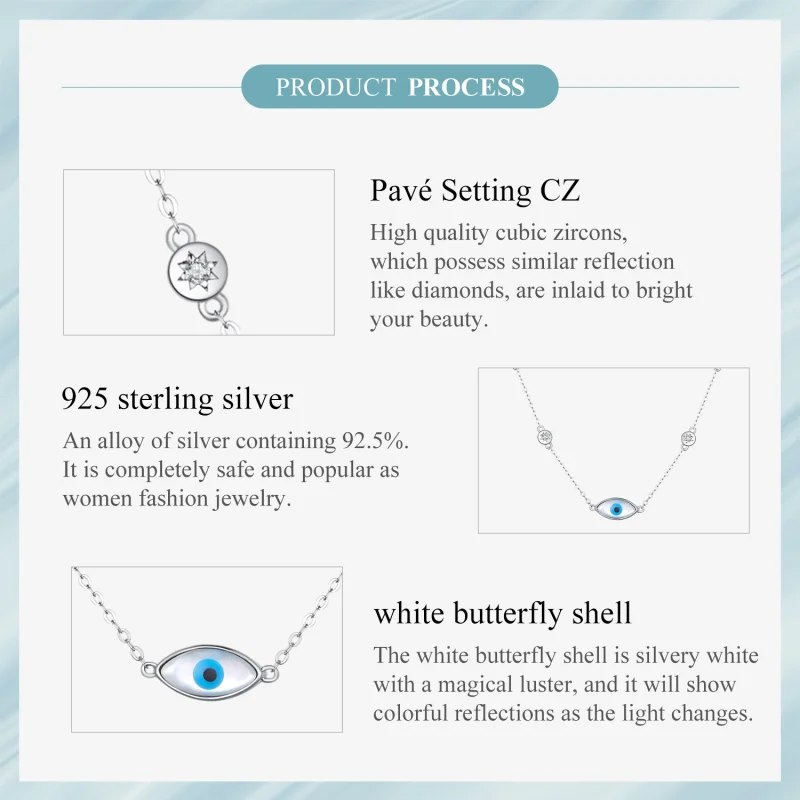 (Bild für) Pandora Style Devil's Eye Halskette - SCN505 - Ansicht 6